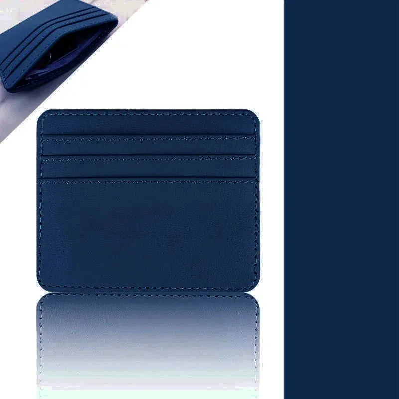 Leather Multi-Slot Card Wallet for Business Cards & Credit Cards