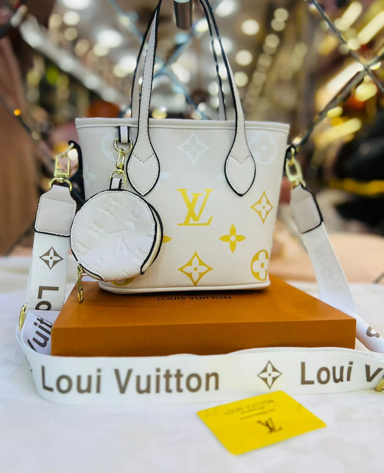 Louis Vuitton Mini Handbag with Box (White)