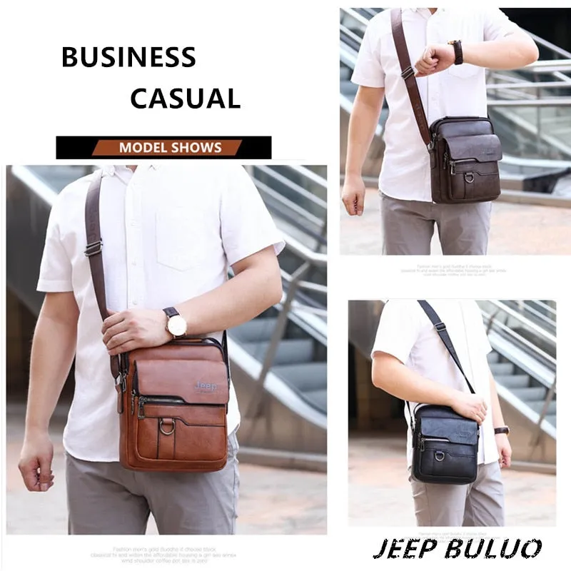 Luxury Brand Men Crossbody Messenger Bags Business Casual Handbag Male PU Shoulder Bag Large Capacity