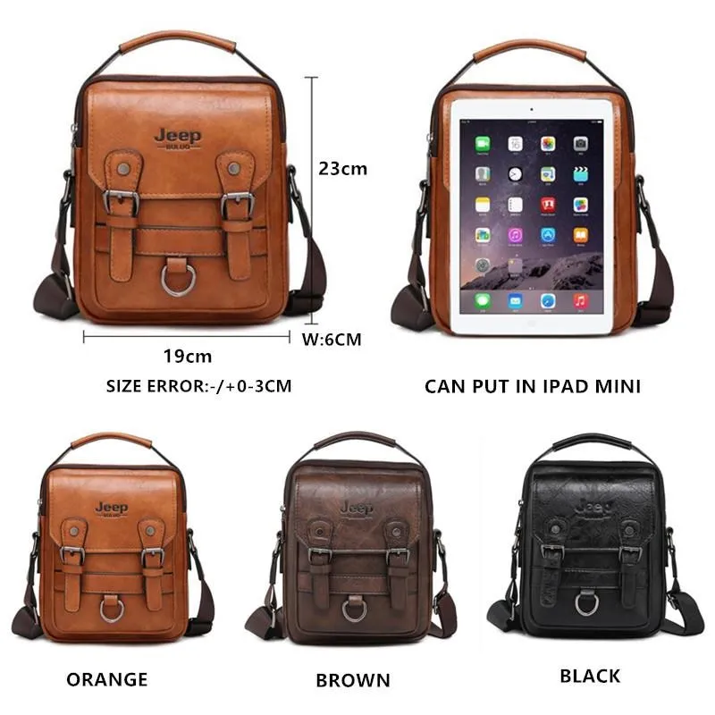 Man's Crossbody Shoulder Bag Multi-function Men Handbags Large Capacity Split Leather Bag For Man Travel