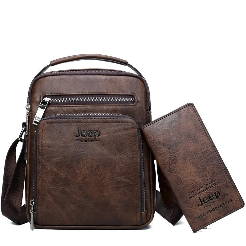 Men Bags Casual Handbag For IPAD Man Leather Messenger Shoulder Bag Crossbody Brown Business Male Tote