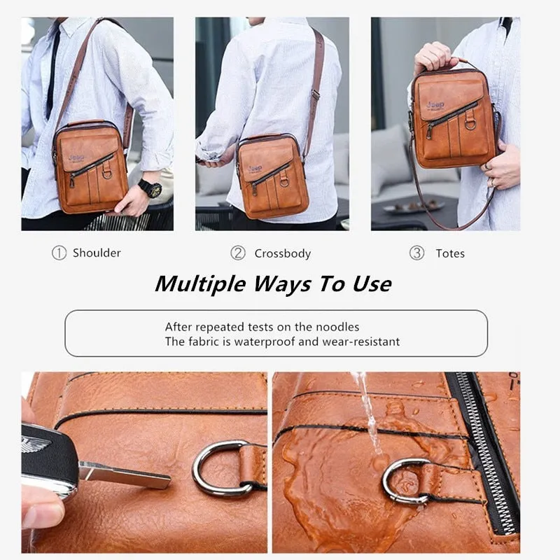 Men Bags Crossbody Shoulder Bag For Male Split Leather Messenger Tote Bag Travel Luxury Brand New  Fashion Business