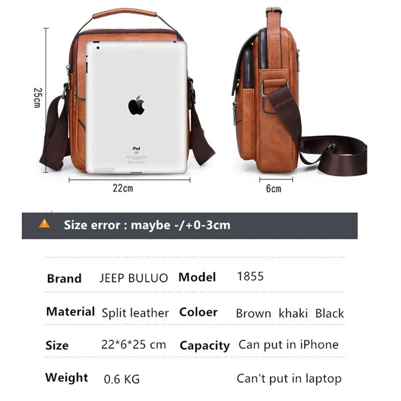 Men's Bag Crossbody Waterproof Travel Bags For Men Messenger Bag Split Leather Shoulder Bags Male Handbags