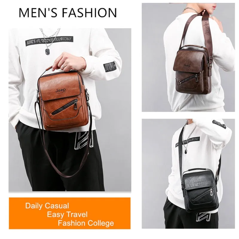 Men's Bag Crossbody Waterproof Travel Bags For Men Messenger Bag Split Leather Shoulder Bags Male Handbags