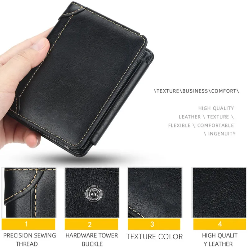 Men's Fashion Vintage Multi Card Slots Zipper Wallet