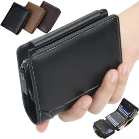 Men's Fashion Vintage Multi Card Slots Zipper Wallet