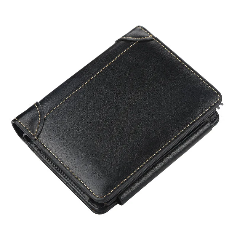 Men's Fashion Vintage Multi Card Slots Zipper Wallet