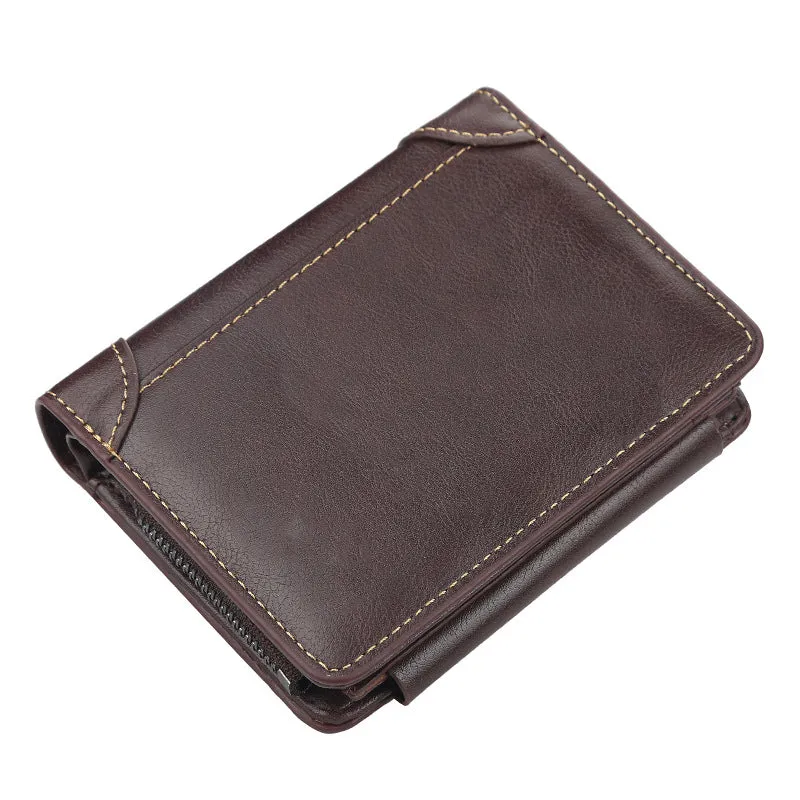 Men's Fashion Vintage Multi Card Slots Zipper Wallet