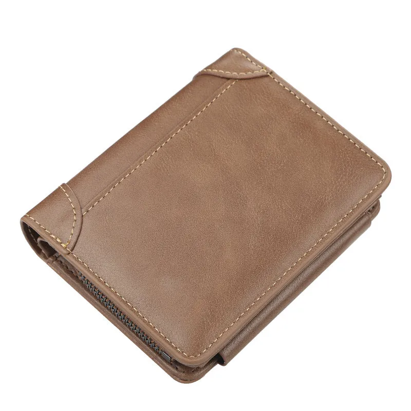 Men's Fashion Vintage Multi Card Slots Zipper Wallet