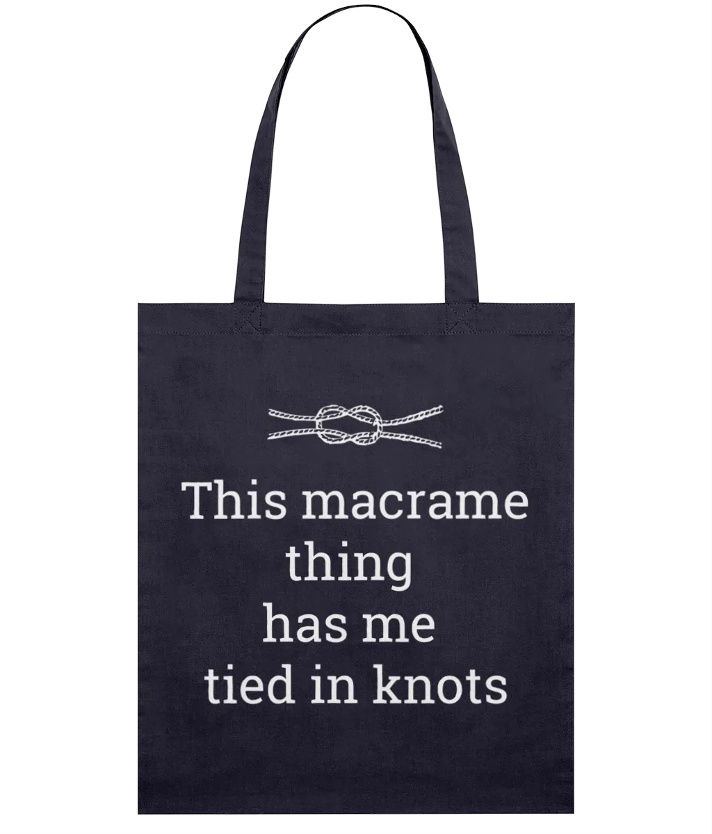 Navy Light Tote Bag - This macrame has me tied in knots