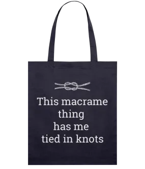 Navy Light Tote Bag - This macrame has me tied in knots