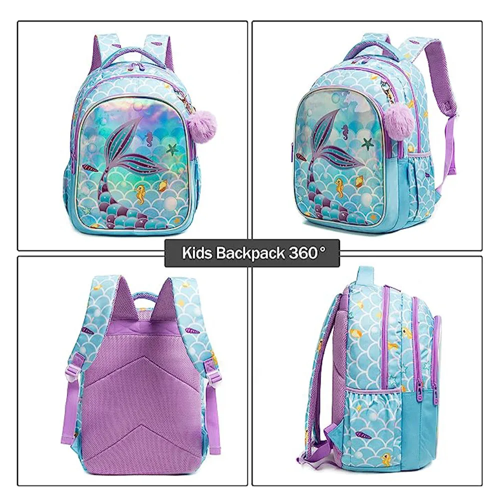 (NET) MOHCO Kids Backpack 17inch with Lunch Bag and Pencil Case Lightweight School Backpack for Teens, Girls, Boys, Elementary, Tail Cute, Backpack,travel,unique / 12803-3