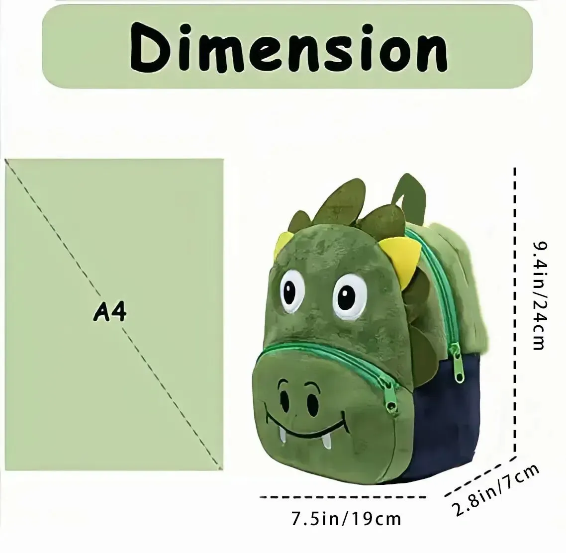 New 3D Animal Plush Backpack CartoonTrendy School Bags Girl Bookbag