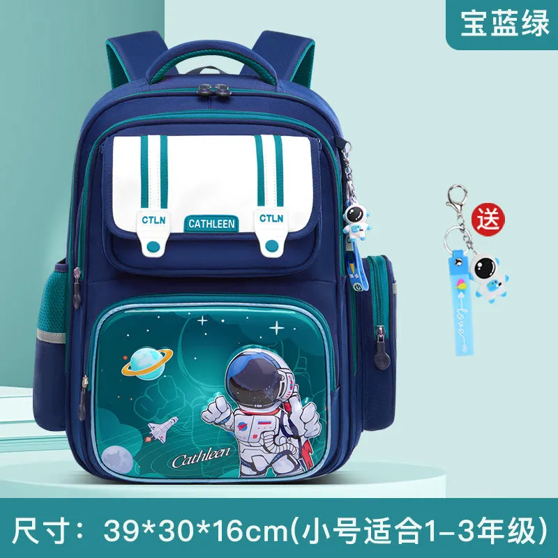 New Astronaut Primary School Student Schoolbag Boys and Girls Grade One Two Three to Six Spine Protection Burden Reduction Children Backpack