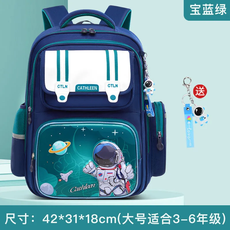 New Astronaut Primary School Student Schoolbag Boys and Girls Grade One Two Three to Six Spine Protection Burden Reduction Children Backpack