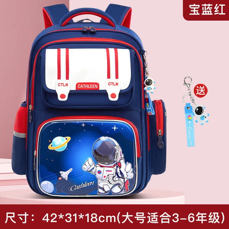 New Astronaut Primary School Student Schoolbag Boys and Girls Grade One Two Three to Six Spine Protection Burden Reduction Children Backpack