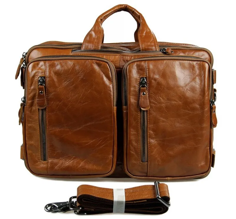 New Multi-Function Genuine Leather Men's Backpack