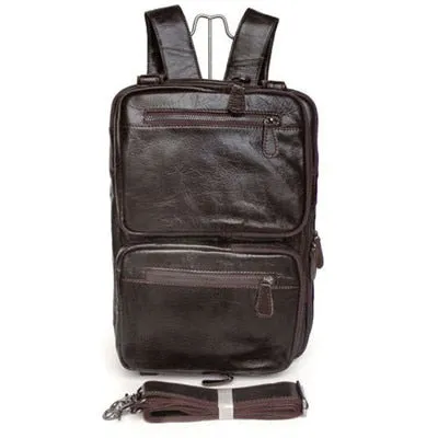 New Multi-Function Genuine Leather Men's Backpack