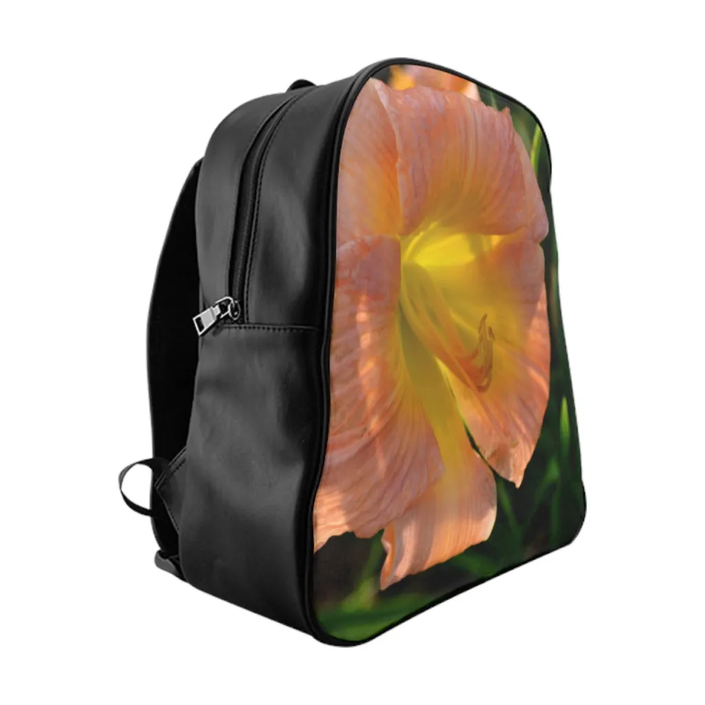 Peach and Yellow Flower School Backpack