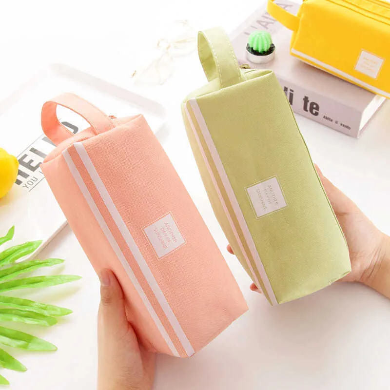 Portable Large Capacity Double Layer Oxford Fabric Pencil Bag Can Hold up to 80 Pens