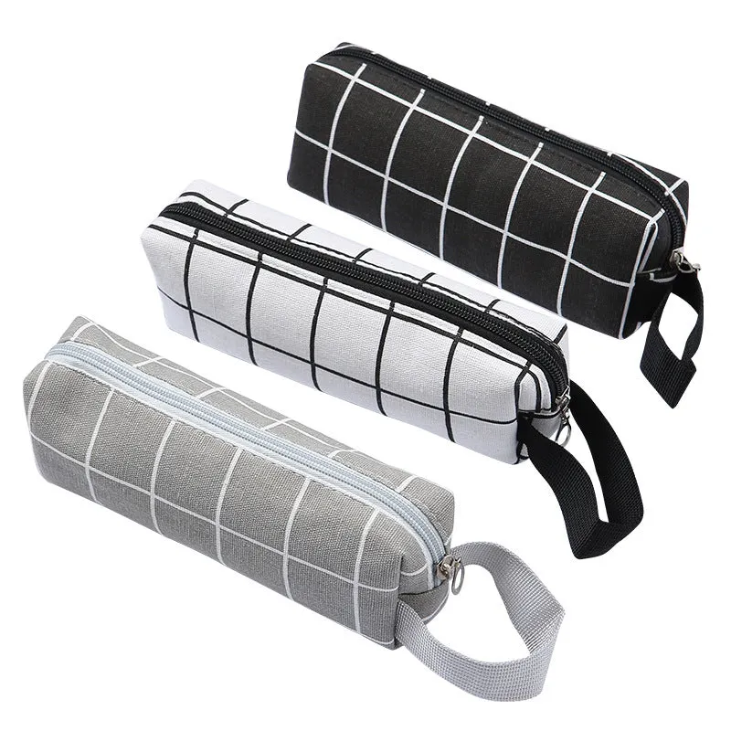 Portable Pencil Case Student Striped Square Pencil Case Buggy Bag