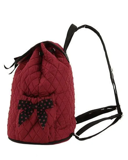 QSD2707 Quilted Solid Drawstring Backpack