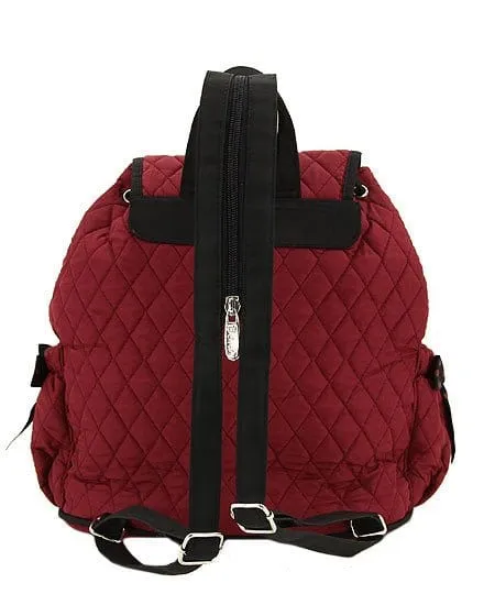 QSD2707 Quilted Solid Drawstring Backpack