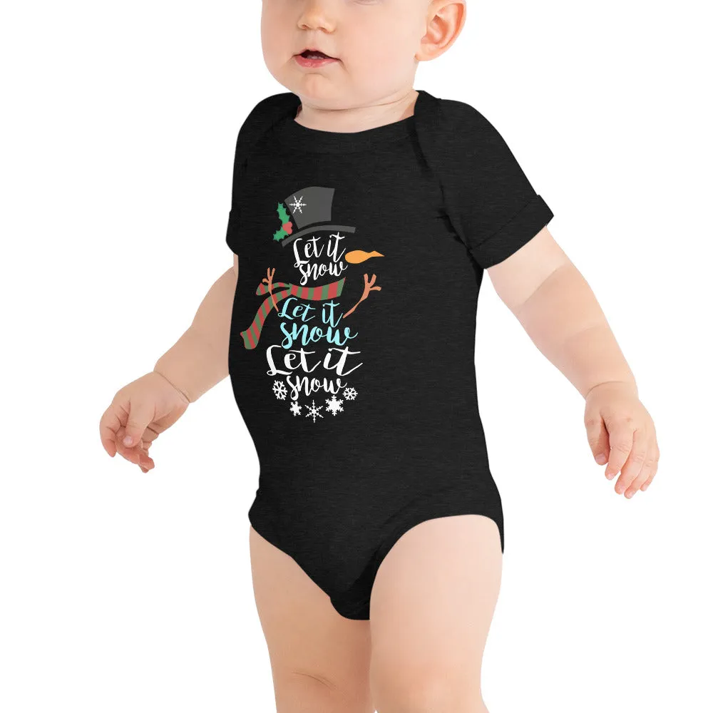 "Let It Snow" Baby Short Sleeve One Piece - Several Colors Available