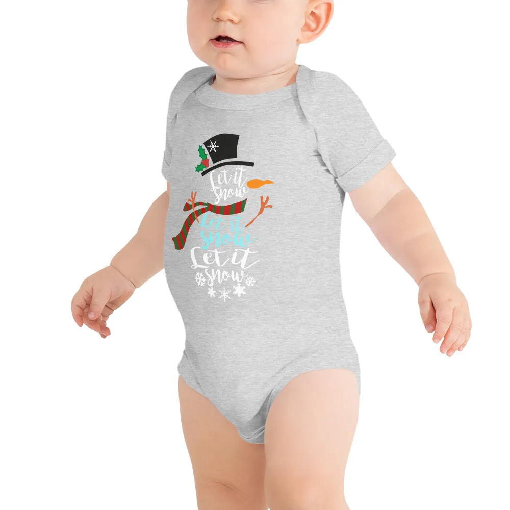 "Let It Snow" Baby Short Sleeve One Piece - Several Colors Available