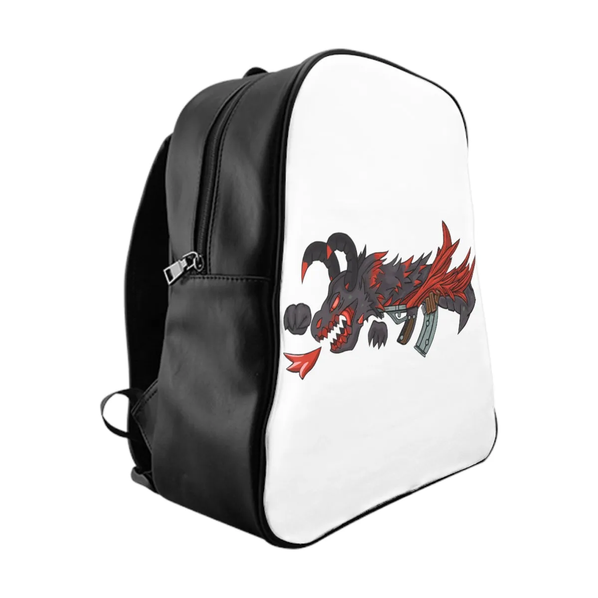 Red Black Dragon Gun School Backpack