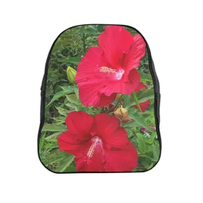 Red Flowers School Backpack