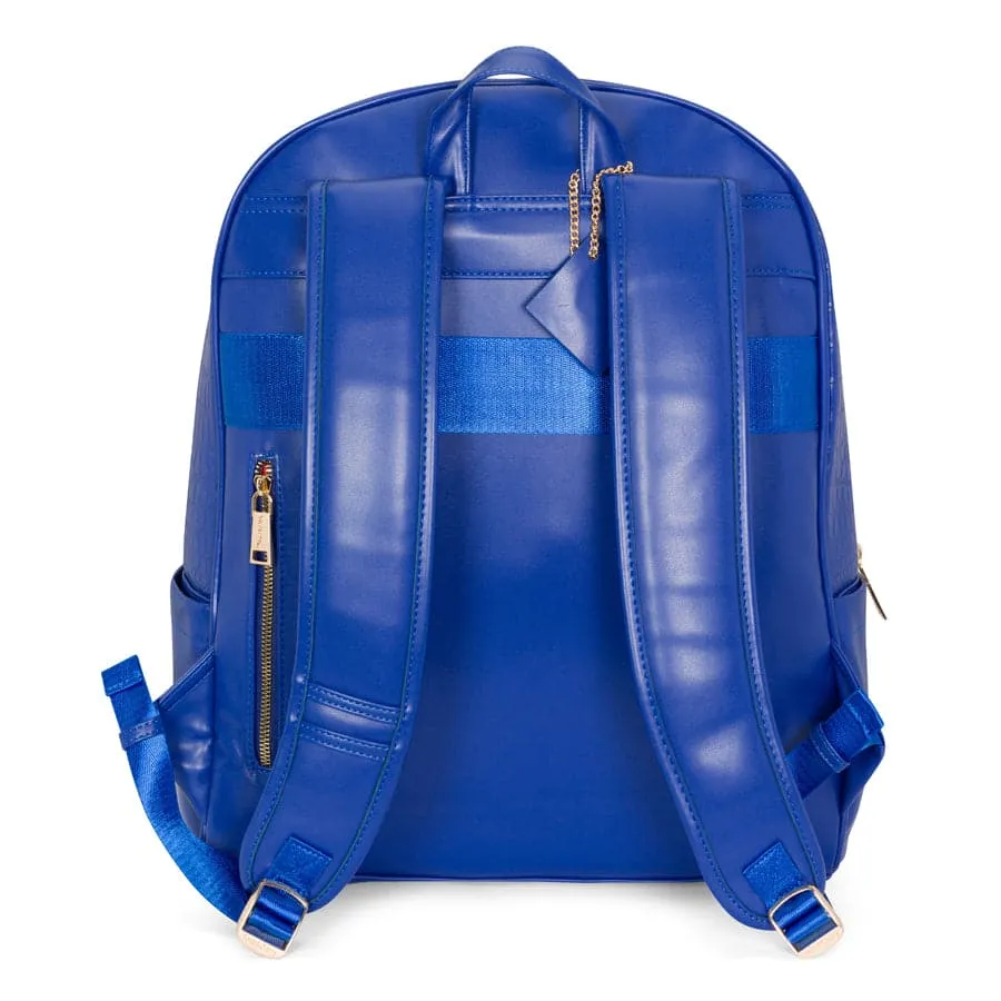 Royal Blue Apollo 2 Faux Crocodile Skin Backpack & Rolling Duffle Bag