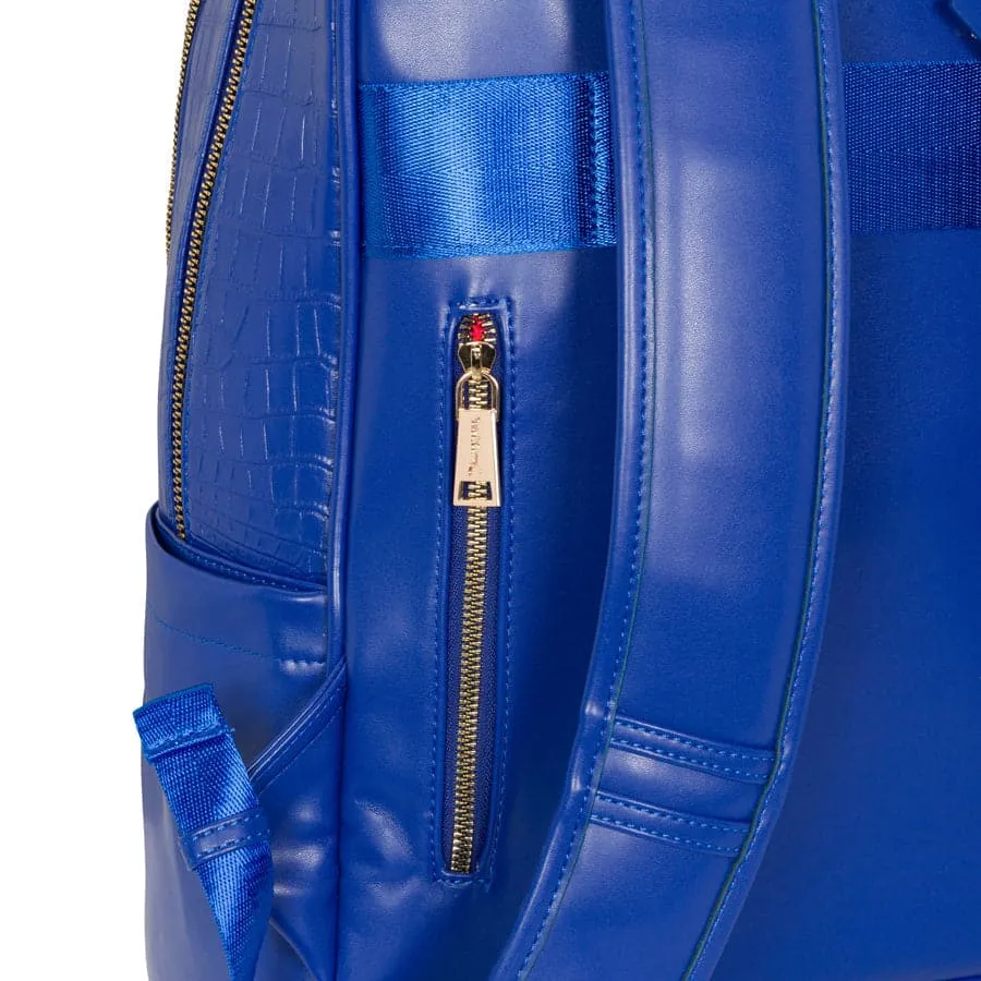 Royal Blue Apollo 2 Faux Crocodile Skin Backpack & Rolling Duffle Bag