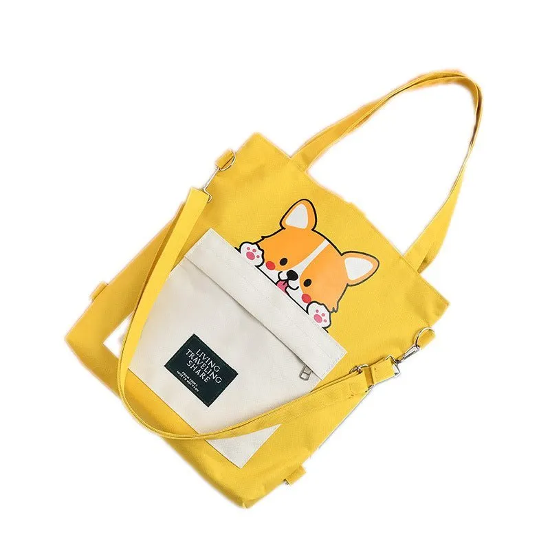 Shiba Inu Kawaii Cartoon Shoulder Bag - Akita Dog Lover Gift Tote Bag