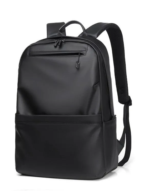 Simple PU Solid Color Backpack - Black|Grey|Blue