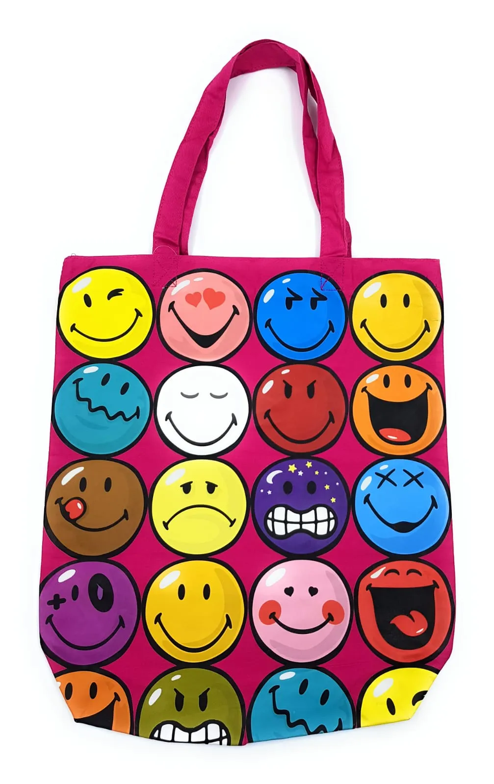 Smiley Pink  Multi-face Tote Bag