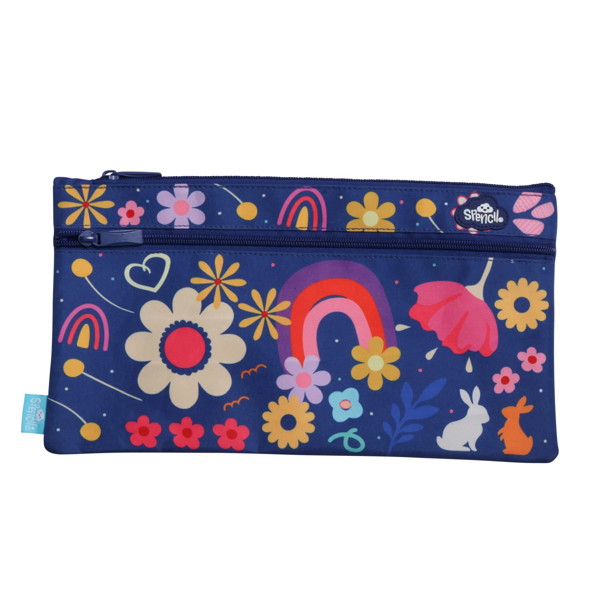 Spencil Twin Zip Pencil Case - Flower Power