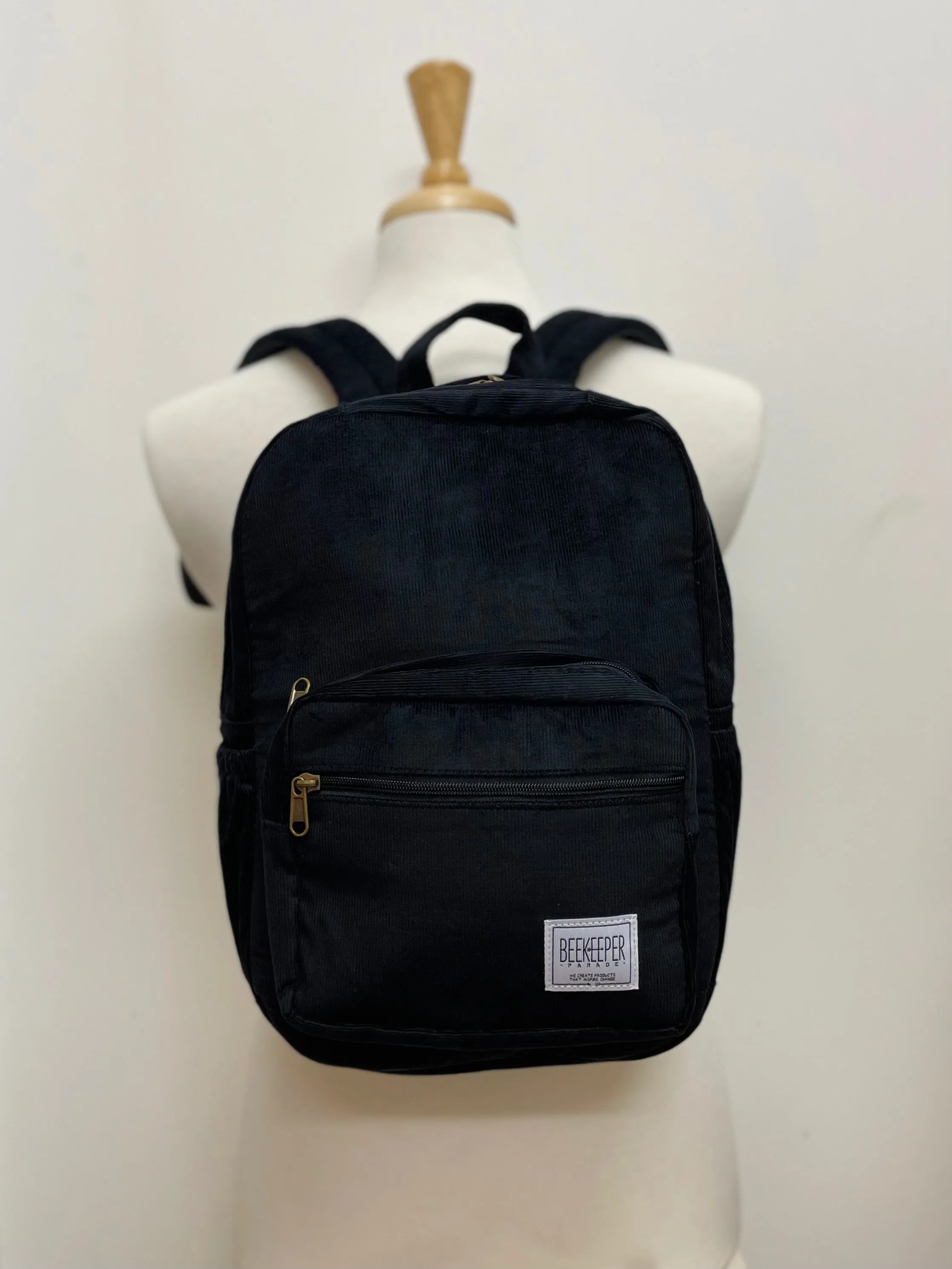 The Panda Black 🐼 Corduroy  Mini-Royal BeeKeeper Backpack