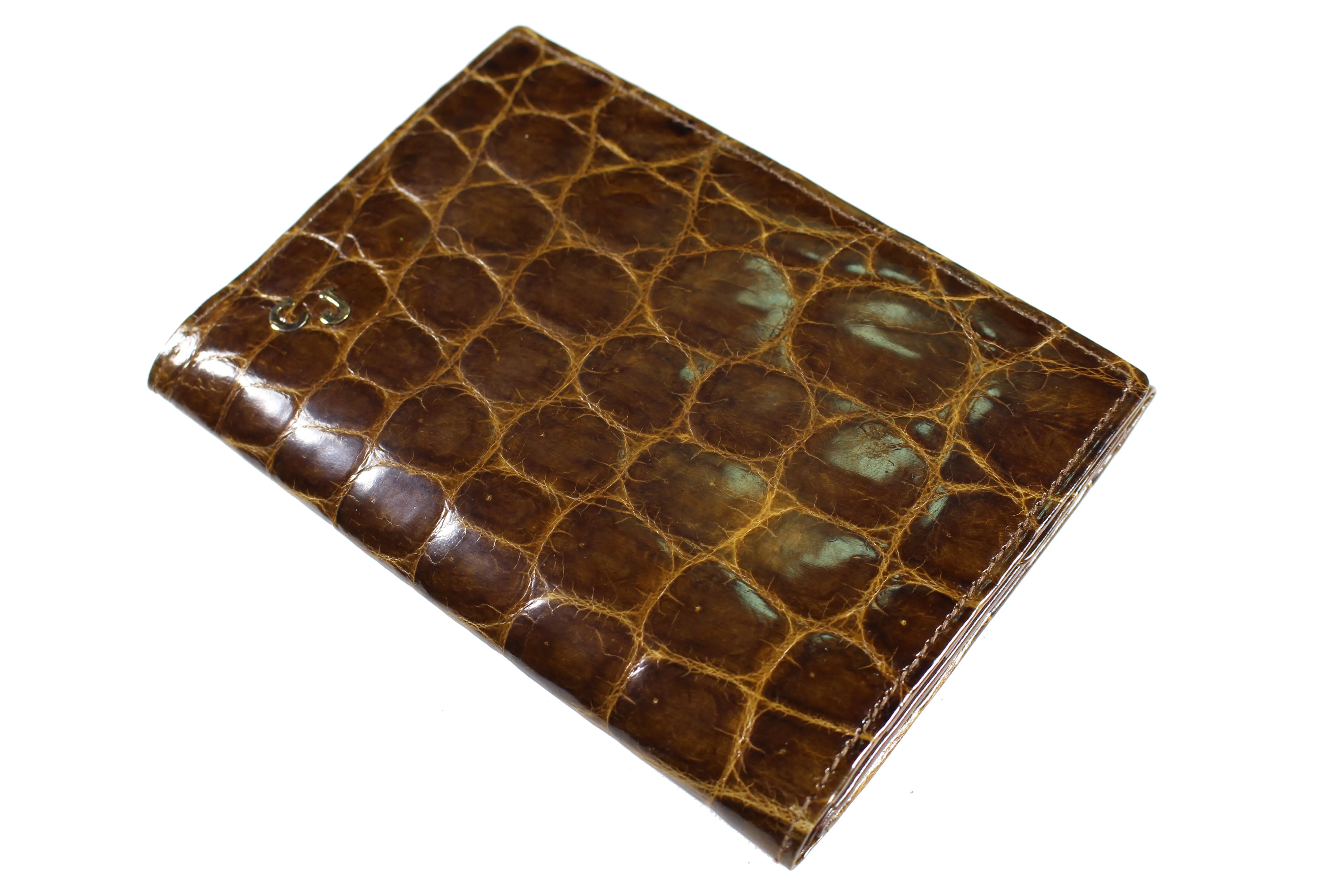 Tobacco crocodile skin wallet