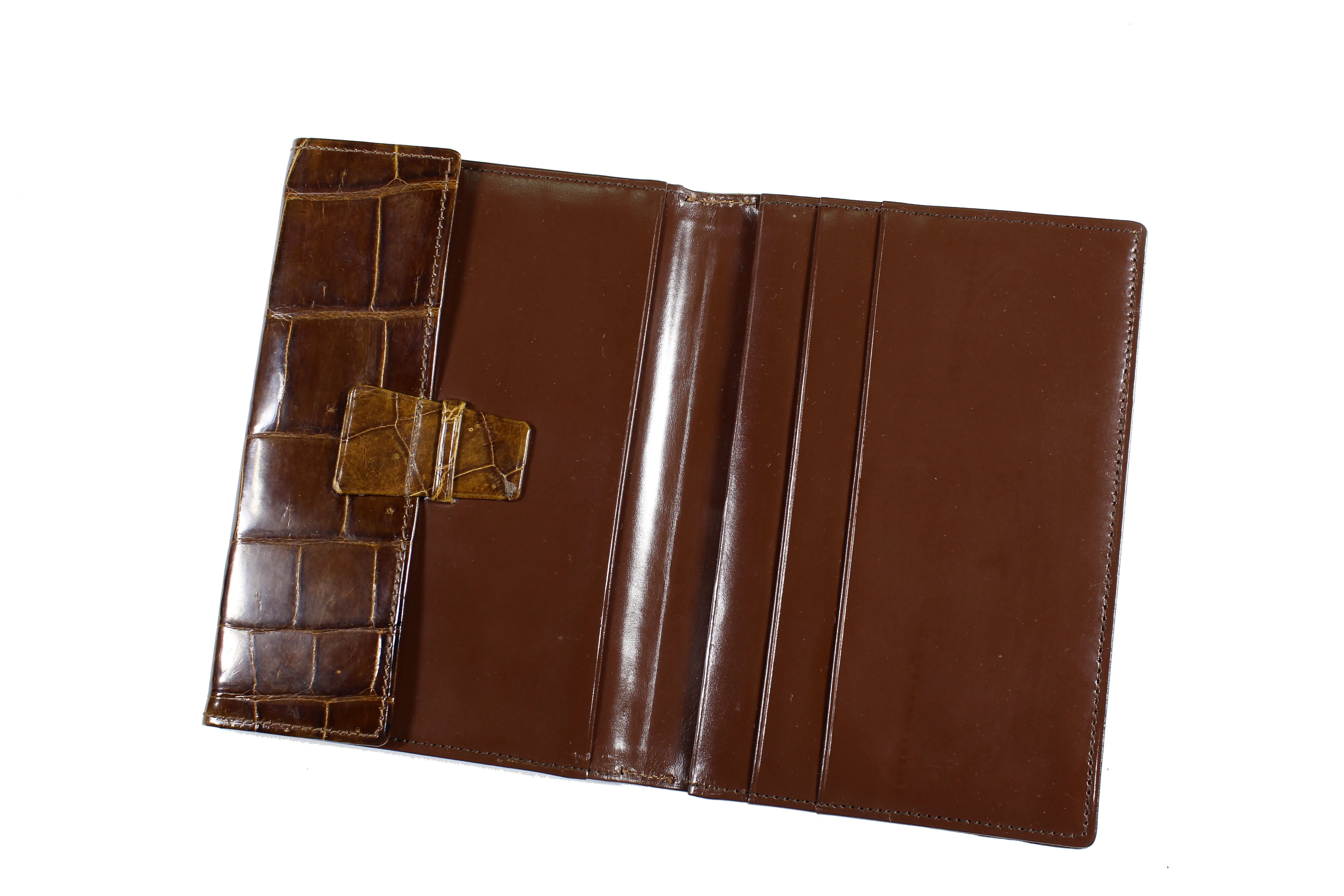 Tobacco crocodile skin wallet