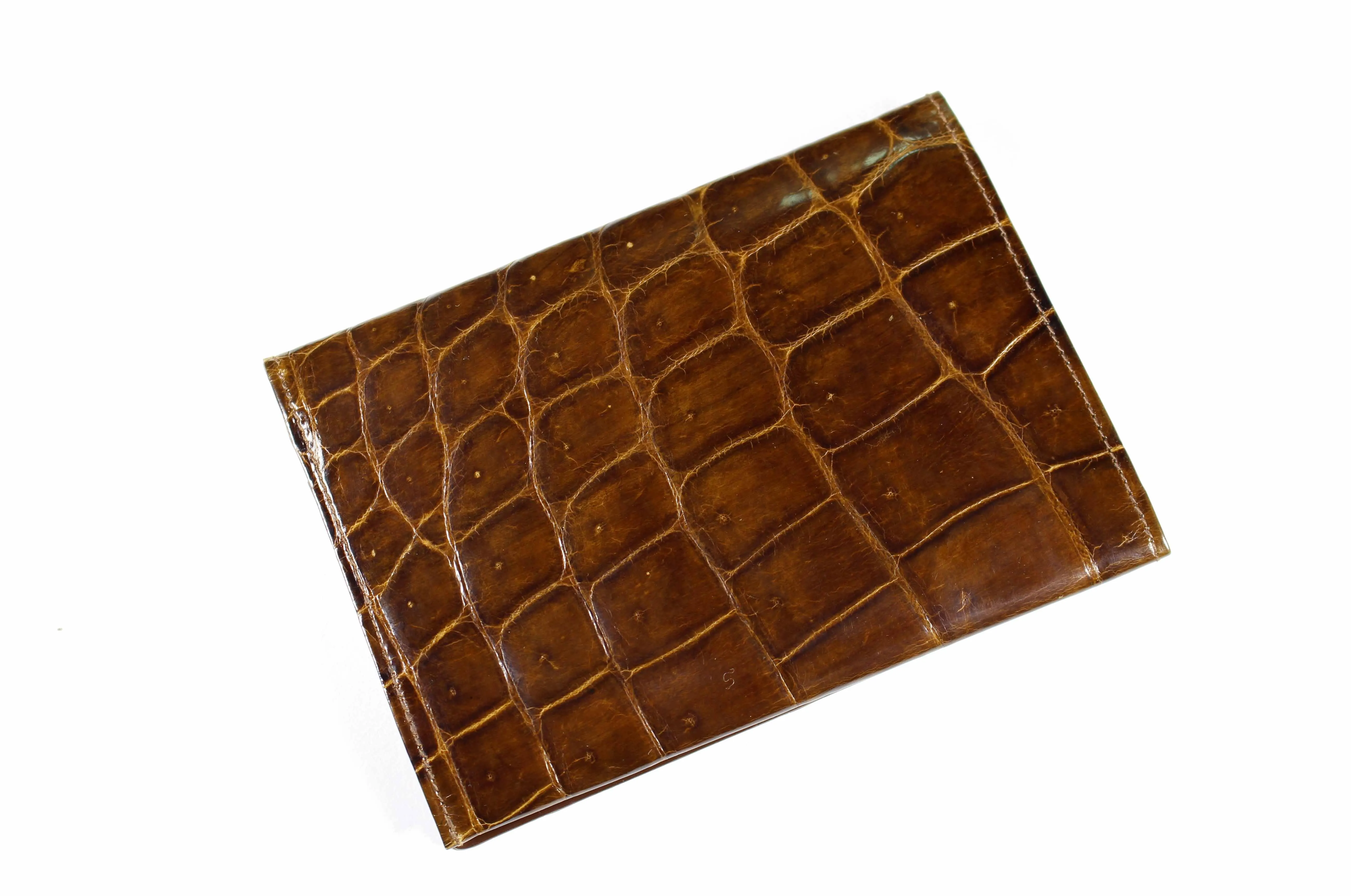 Tobacco crocodile skin wallet