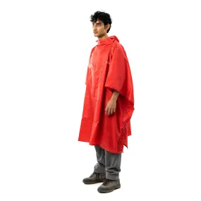 Tripole Poncho and Rain Jacket for Daily Use and Hiking l Red