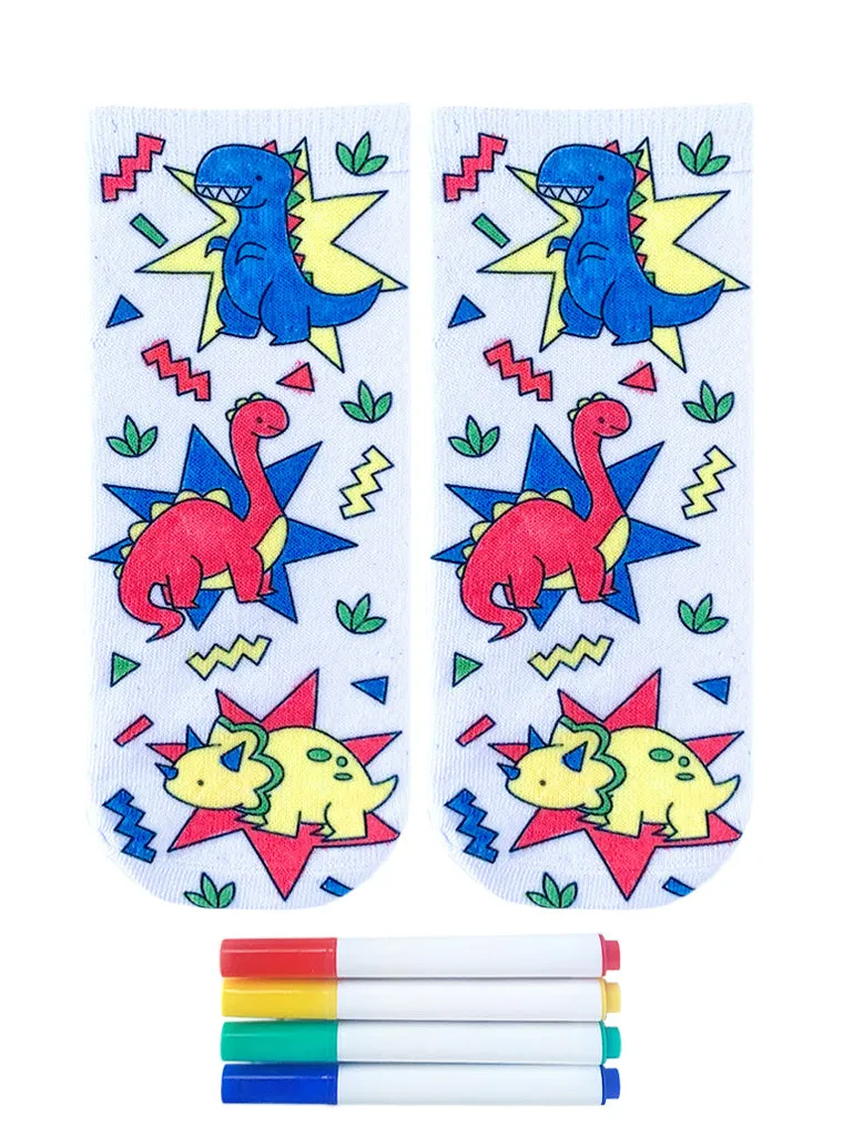 Unisex Dino Daze Coloring Socks