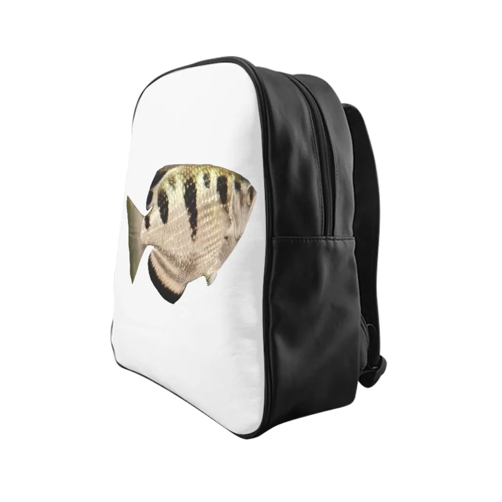 White and Black Fish School Backpack