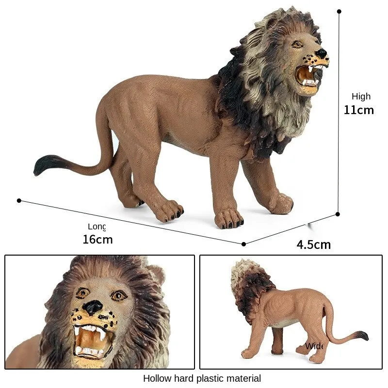 Wild Animals Elephant Lion Tiger Rhino White Tail Deer Cheetah Model PVC Action Figures Dimensions toys for children