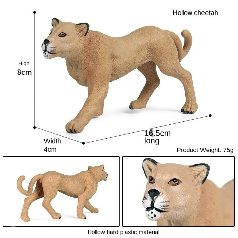 Wild Animals Elephant Lion Tiger Rhino White Tail Deer Cheetah Model PVC Action Figures Dimensions toys for children