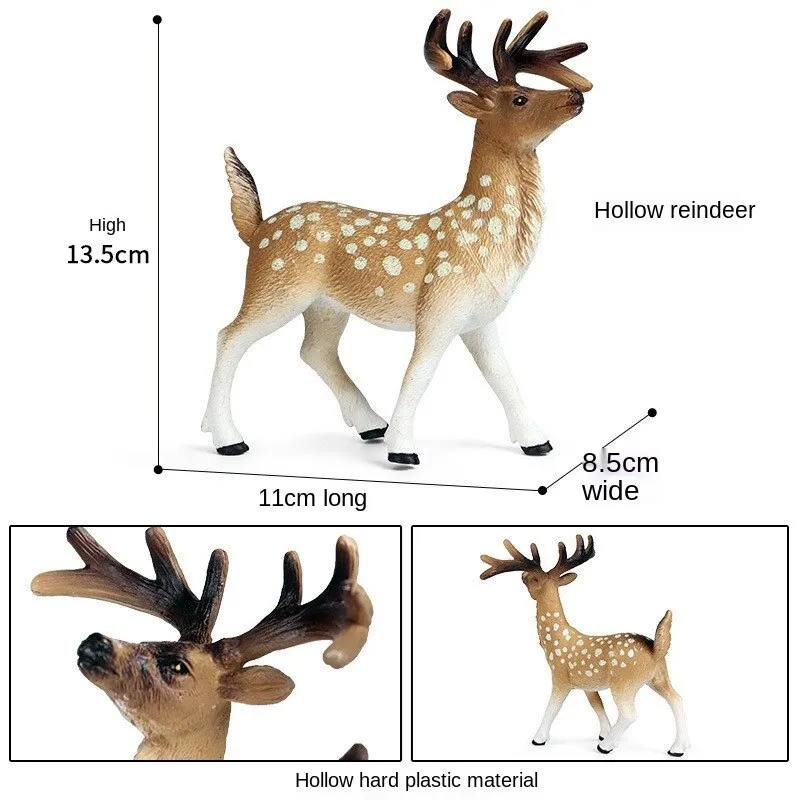 Wild Animals Elephant Lion Tiger Rhino White Tail Deer Cheetah Model PVC Action Figures Dimensions toys for children